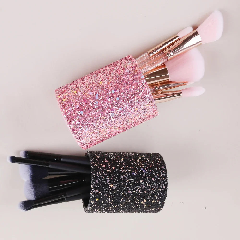 Sparkling Makeup Brush Bucket Cosmetic Storage Pen Box  for Desktop Pencil Vase Comb Lipstick Brush Container Home Storage Box