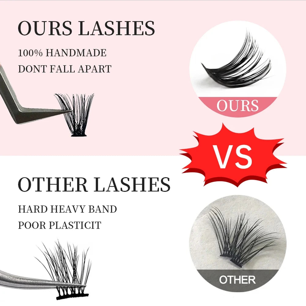 DIY Cluster Lashes 20/30/40/50/60D/80D Customize Eyelashes Private Logo Design Individual Lash Extensions OEM&ODM Wholesale