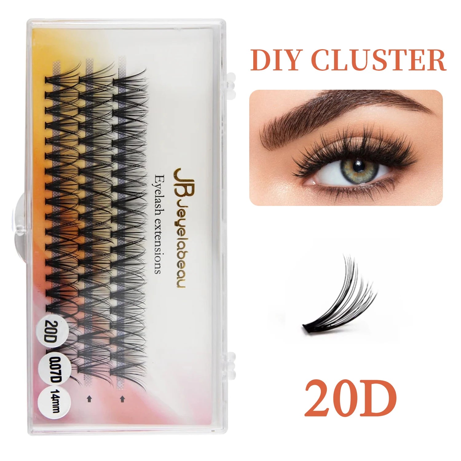DIY Cluster Lashes 20/30/40/50/60D/80D Customize Eyelashes Private Logo Design Individual Lash Extensions OEM&ODM Wholesale