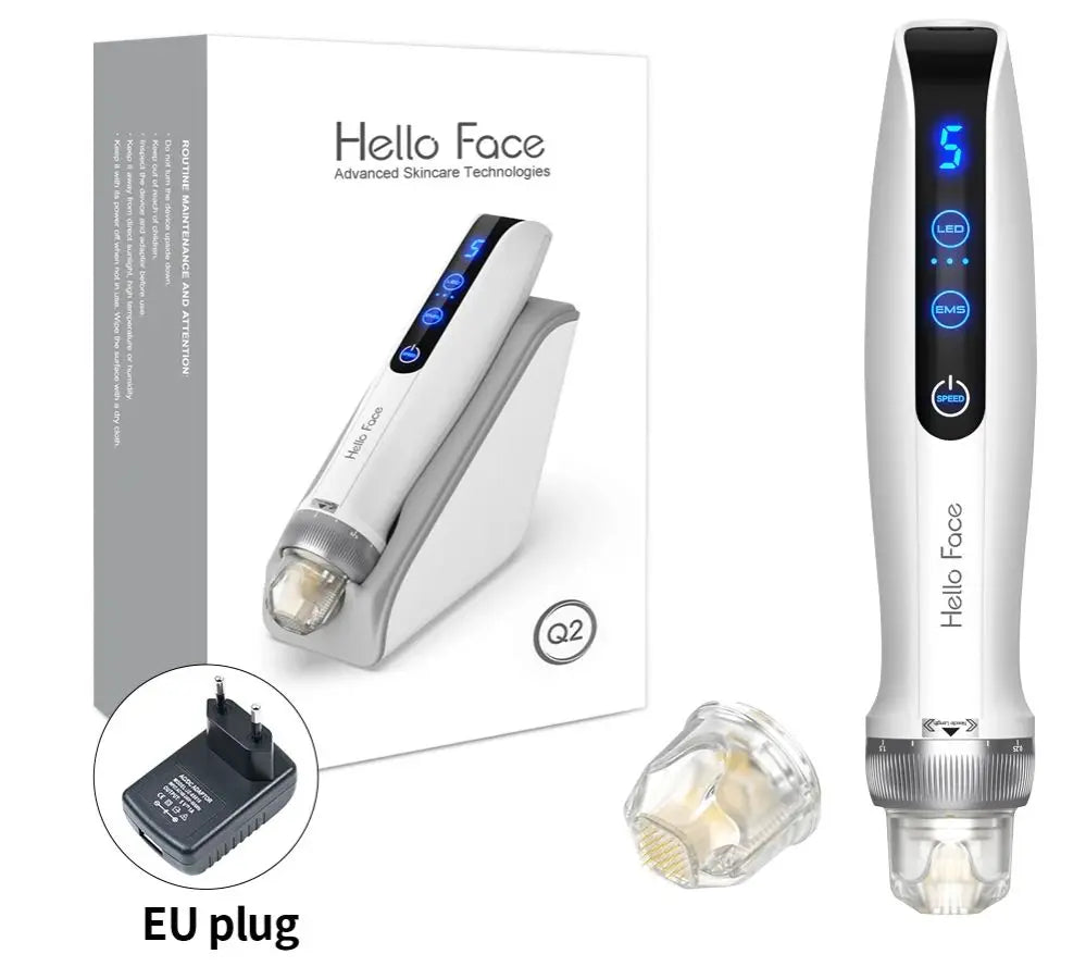Dr. Pen Hello Face Q2 Authentic EMS Derma Pen With 2 pcs needles gifts 0.25 mm needle length