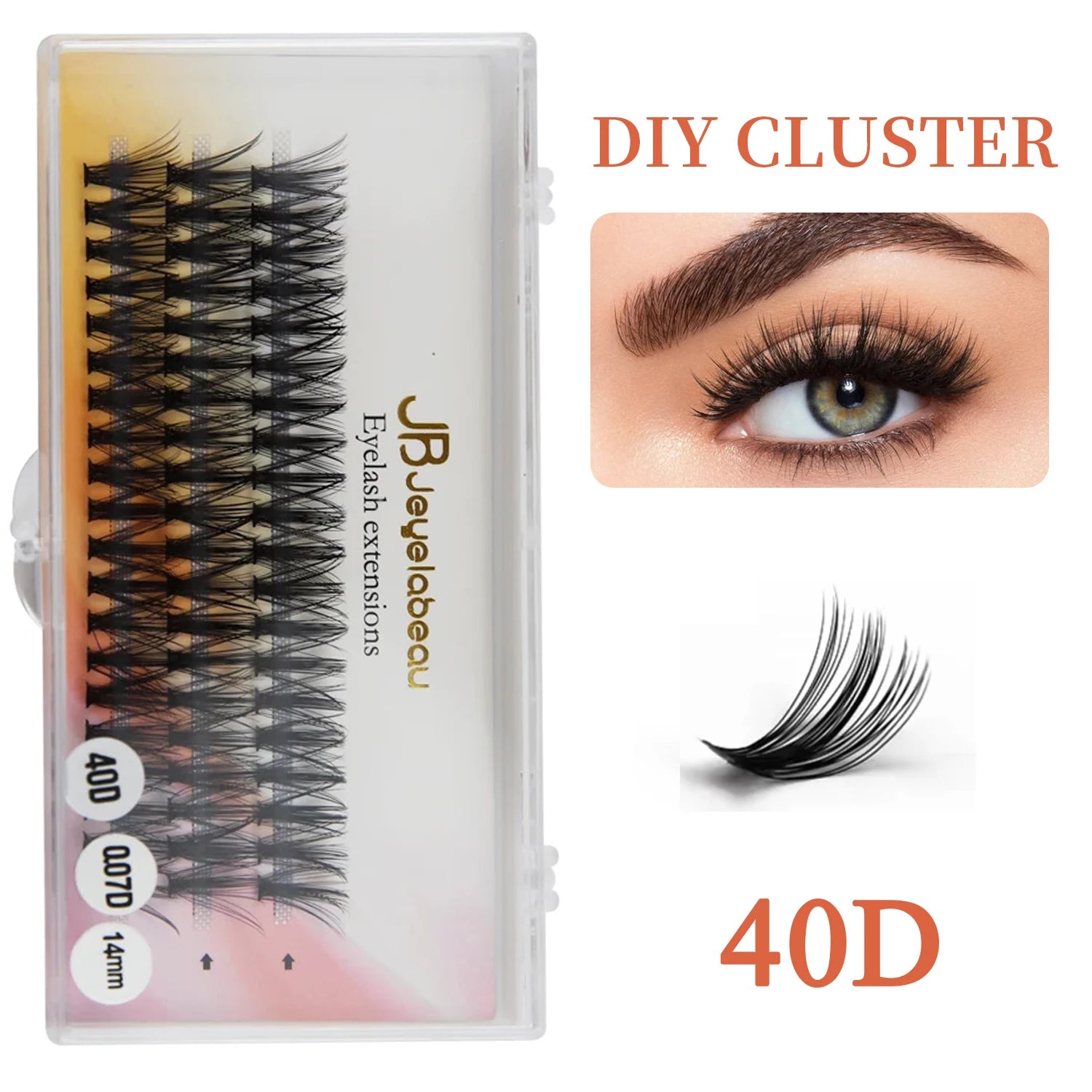 DIY Cluster Lashes 20/30/40/50/60D/80D Customize Eyelashes Private Logo Design Individual Lash Extensions OEM&ODM Wholesale