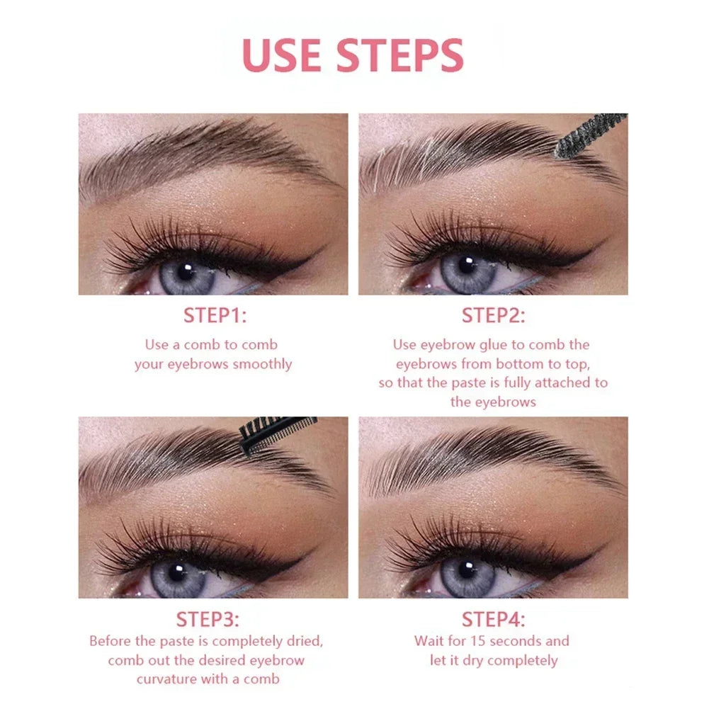 Waterproof 3D Eyebrow Styling Gel Professional Extreme Hold Brow Fixer Makeup Glue