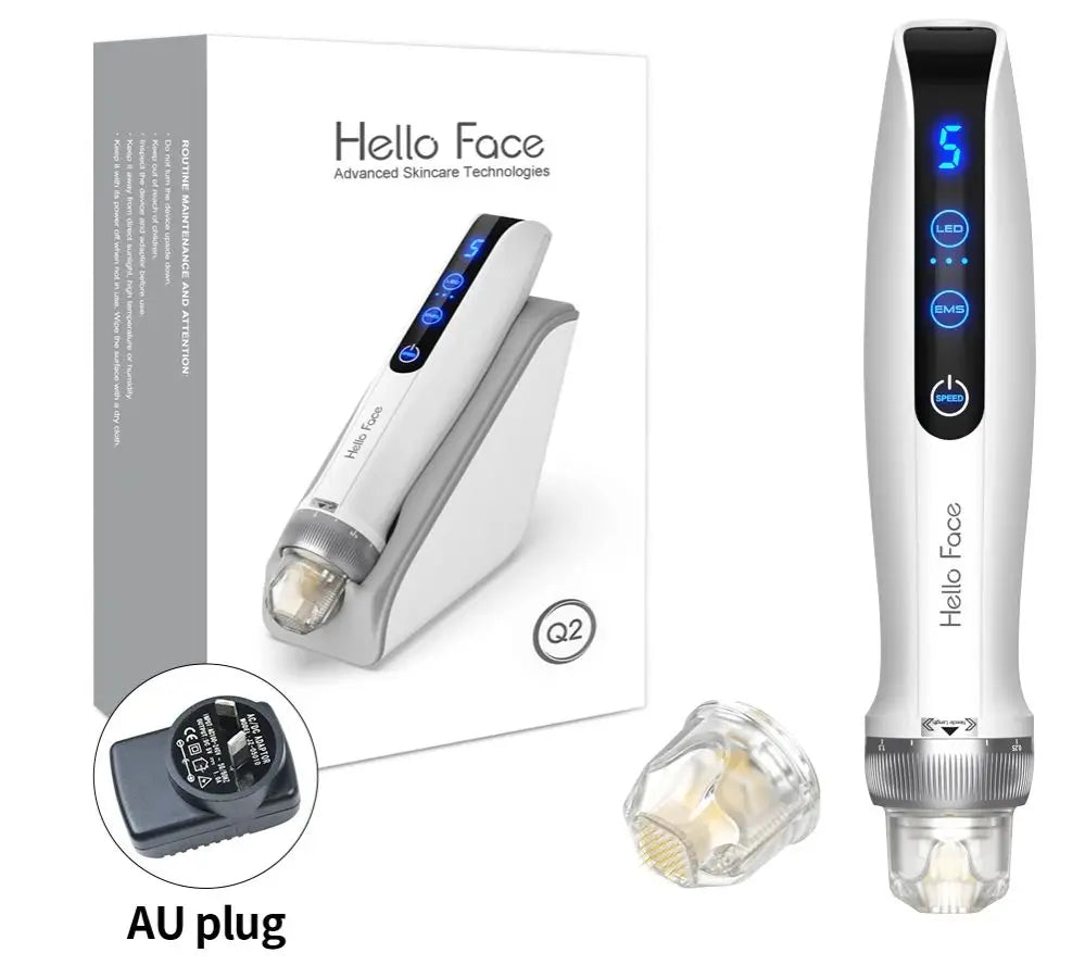 Dr. Pen Hello Face Q2 Authentic EMS Derma Pen With 2 pcs needles gifts 0.25 mm needle length