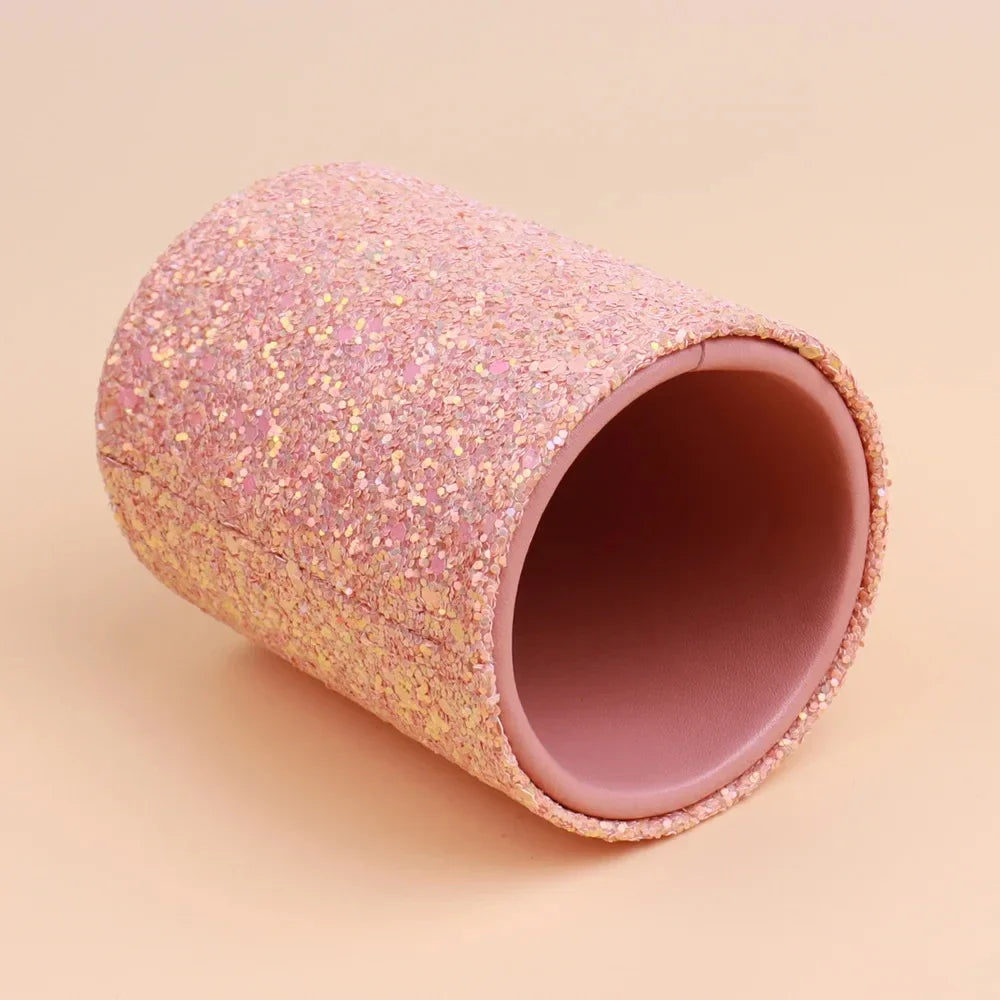 Sparkling Makeup Brush Bucket Cosmetic Storage Pen Box  for Desktop Pencil Vase Comb Lipstick Brush Container Home Storage Box