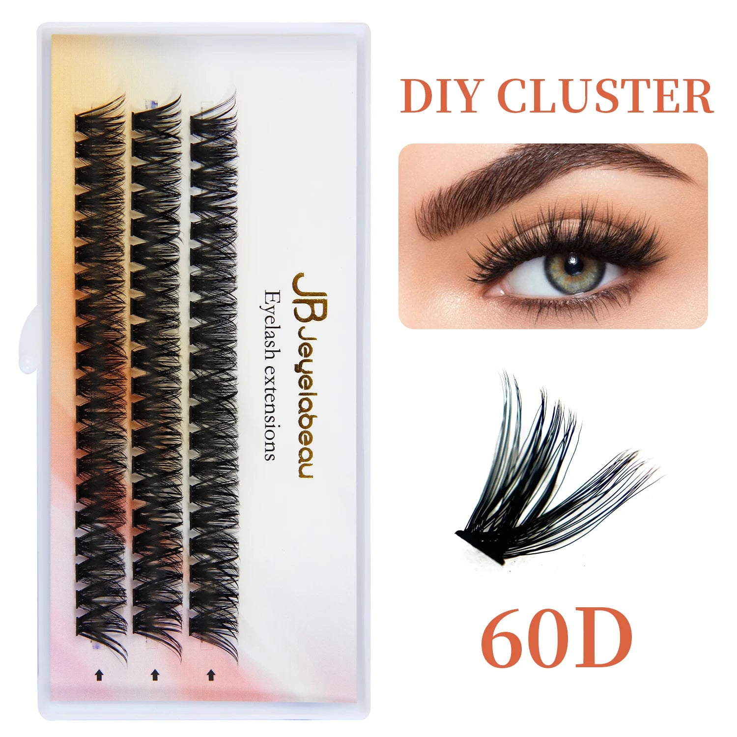 DIY Cluster Lashes 20/30/40/50/60D/80D Customize Eyelashes Private Logo Design Individual Lash Extensions OEM&ODM Wholesale
