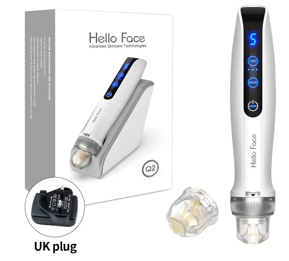 Dr. Pen Hello Face Q2 Authentic EMS Derma Pen With 2 pcs needles gifts 0.25 mm needle length