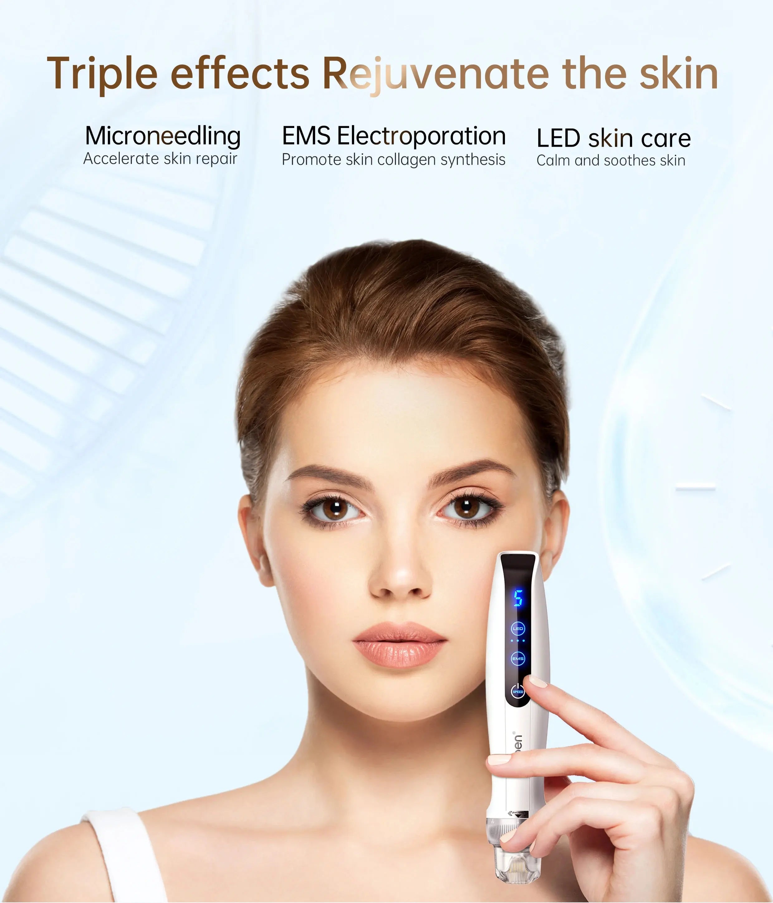 Dr. Pen Hello Face Q2 Authentic EMS Derma Pen With 2 pcs needles gifts 0.25 mm needle length