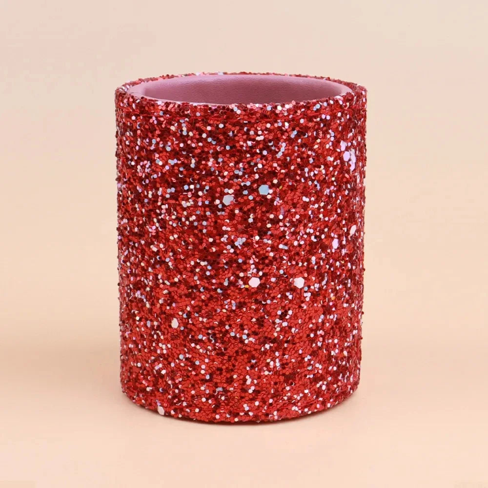 Sparkling Makeup Brush Bucket Cosmetic Storage Pen Box  for Desktop Pencil Vase Comb Lipstick Brush Container Home Storage Box