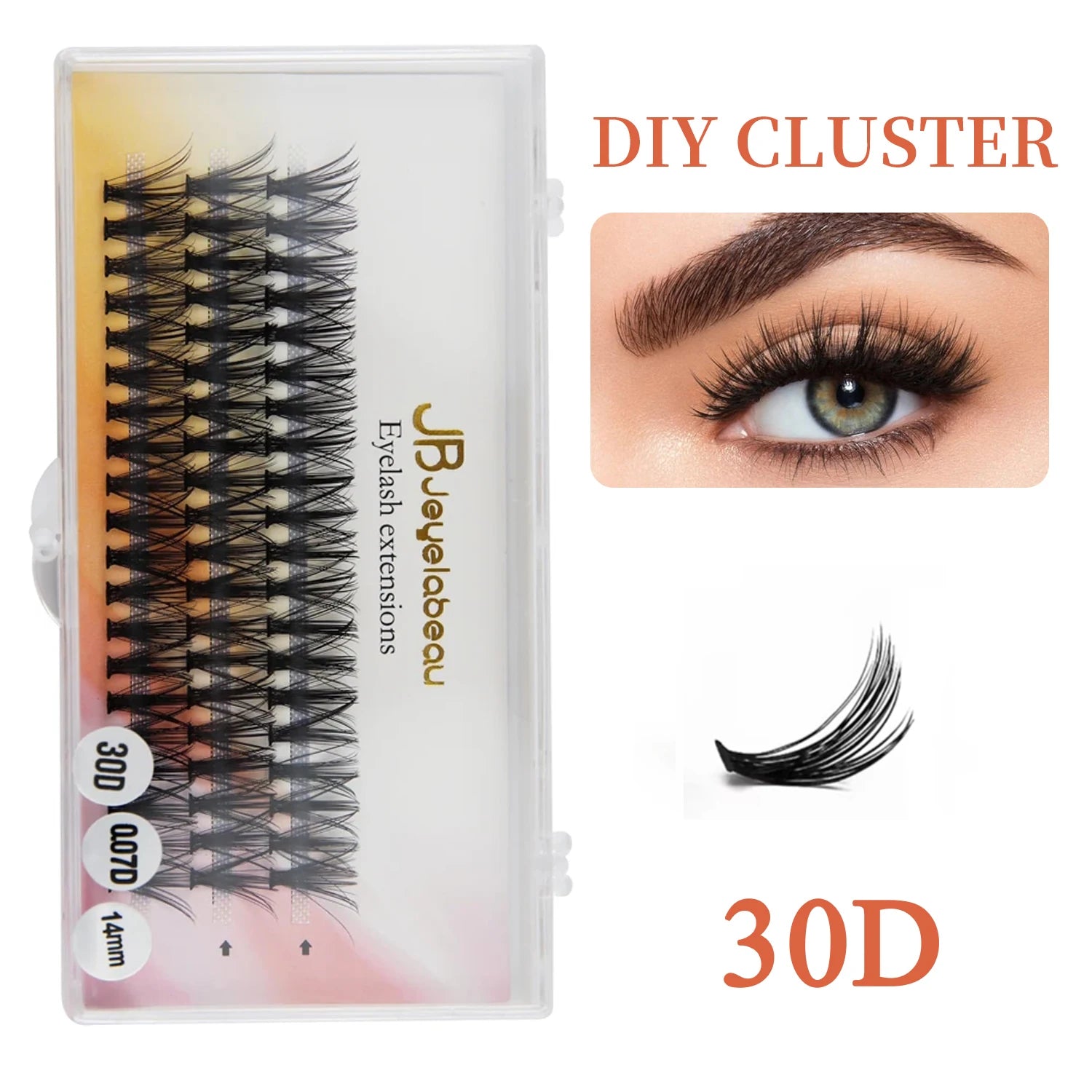 DIY Cluster Lashes 20/30/40/50/60D/80D Customize Eyelashes Private Logo Design Individual Lash Extensions OEM&ODM Wholesale