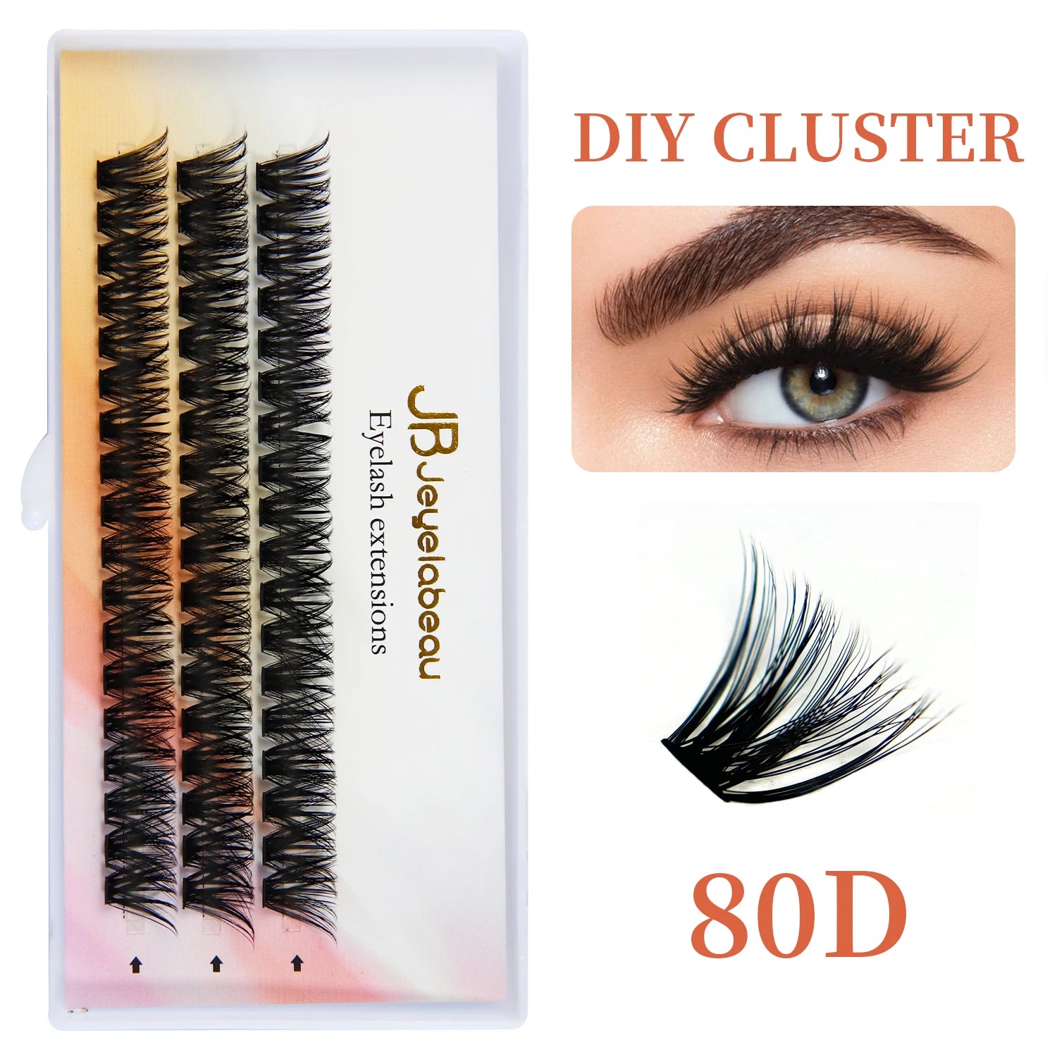 DIY Cluster Lashes 20/30/40/50/60D/80D Customize Eyelashes Private Logo Design Individual Lash Extensions OEM&ODM Wholesale