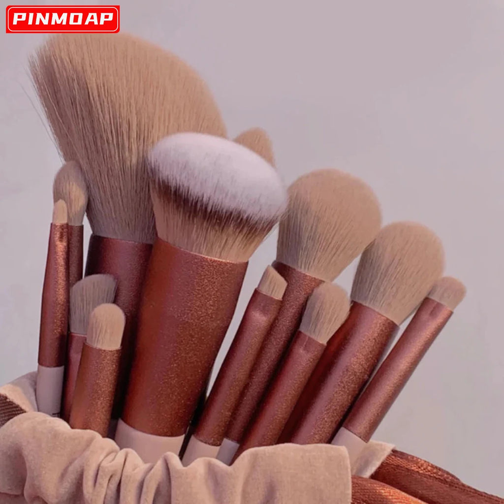 13PCS Four Seasons Green Makeup Brush Green Makeup Quick Drying Makeup Brush Set Super Soft Powder Blusher Powder Brush